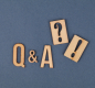 Letters Q&A with a question mark and exclamation point