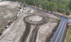 Roundabout being constructed at S Century Drive and Huntington Road, Nov. 2025